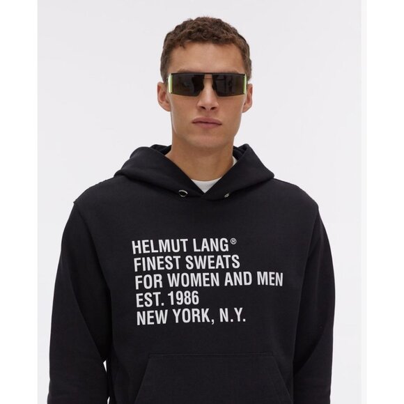 Helmut Lang Black Standard Fine Hoodie Size Men's Medium/ Women's Large - Picture 1 of 8